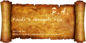 Panák Annamária névjegykártya